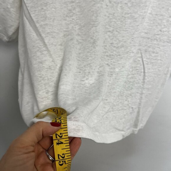 Vince Women's Short Sleeve White Crewneck T-Shirt Essential Linen Size XXL NWT - Picture 10 of 12